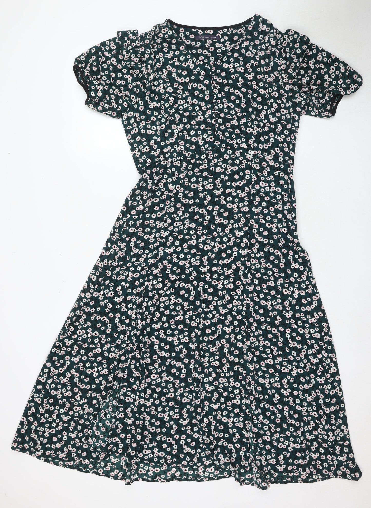 Marks and Spencer Women Green Floral Dress Size 12