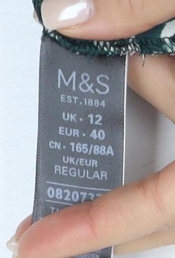 Marks and Spencer Women Green Floral Dress Size 12