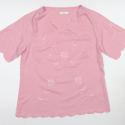 Cotton Traders Women's Pink Floral Blouse Size 10