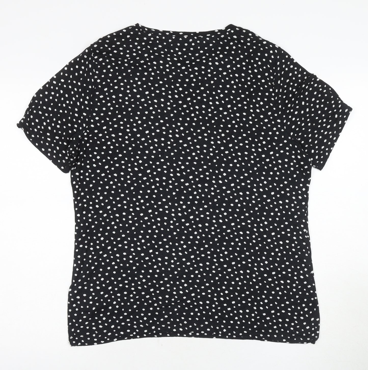 Marks and Spencer Women's Black Polka Dot T-Shirt Size 18