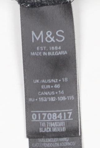 Marks and Spencer Women's Black Polka Dot T-Shirt Size 18