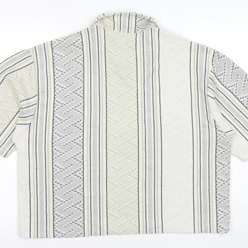 Chiemsee Men's Beige Geometric XL Collared T-Shirt