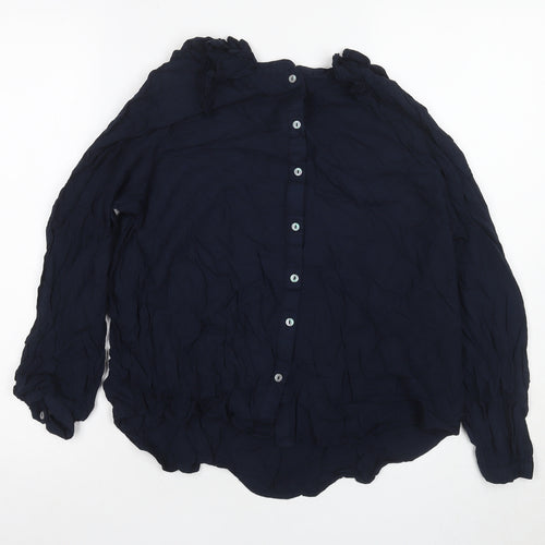 Next Women's Blue Button-Up Collared Shirt - Size 12