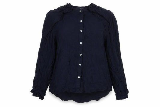 Front view of Next Women's Blue Button-Up Collared Shirt -, size 12