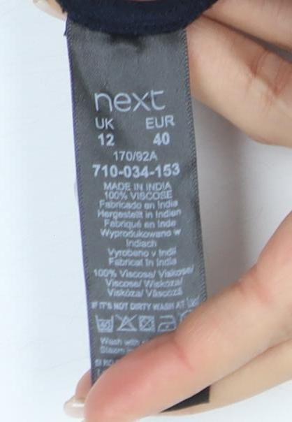 Next Women's Blue Button-Up Collared Shirt - Size 12