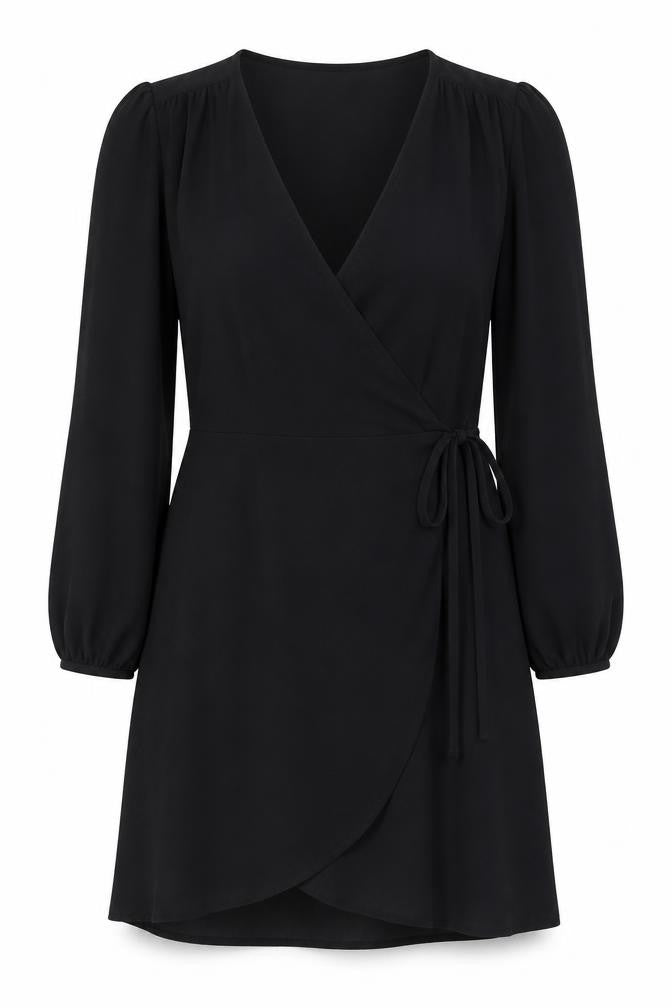 ASOS Black Wrap Dress - Size 12 - Women's Party Wear