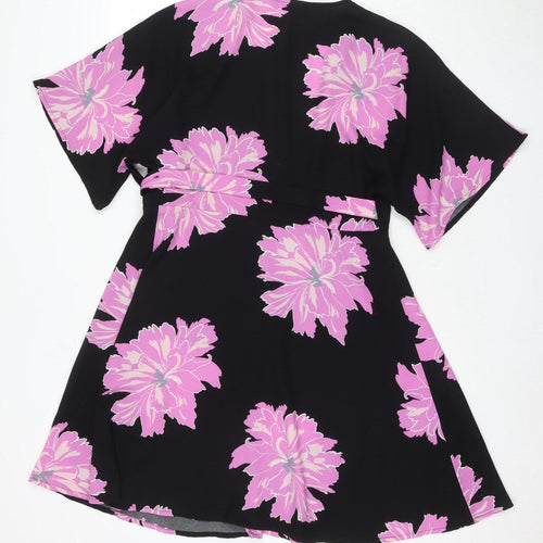 Vero Moda Women's Black Floral Wrap Dress M