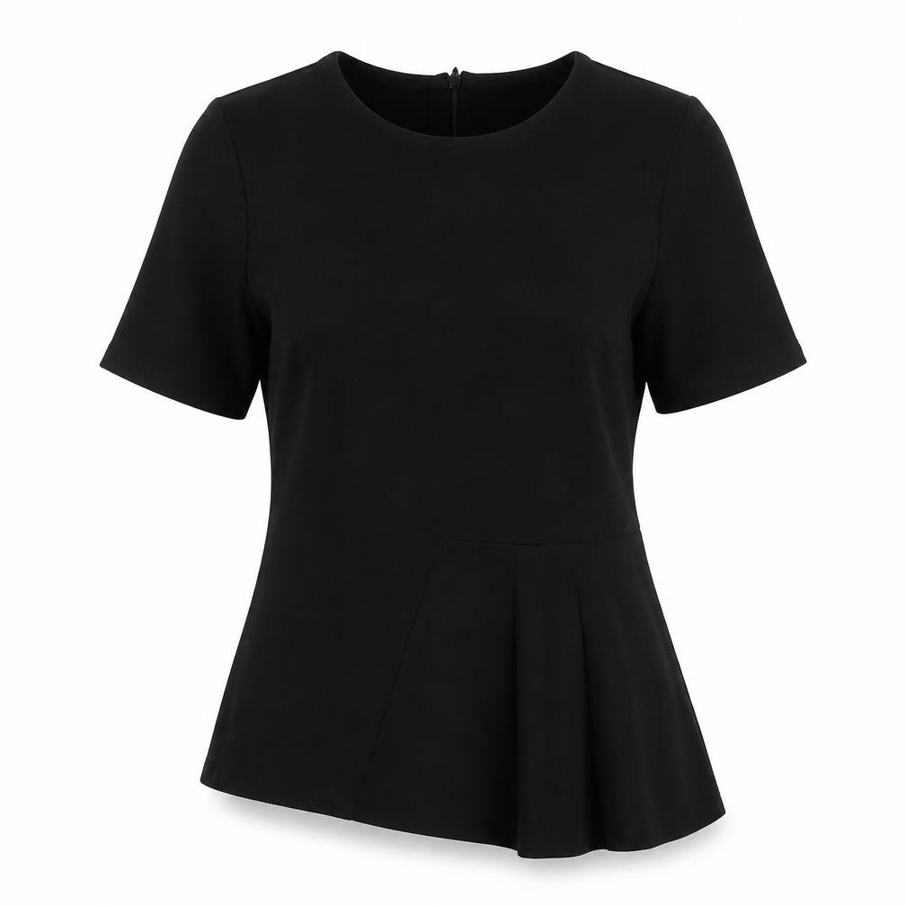 Front view of Marks & Spencer Women's Black Short Sleeve Top UK 8