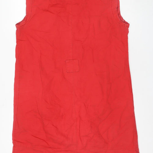 Next Women's Red Sleeveless Linen Casual Dress Size 14