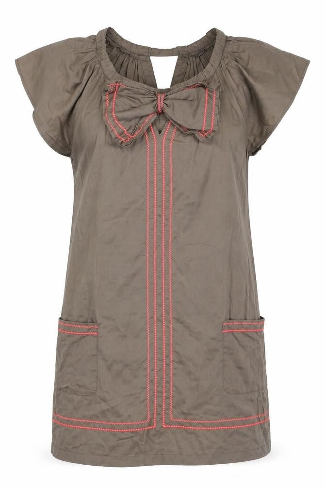 Front view of French Connection Women's Brown, size 10, Shift Dress