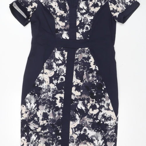 Marks and Spencer Women's Blue Floral Pencil Dress Size 14