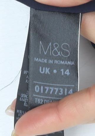 Marks and Spencer Women's Blue Floral Pencil Dress Size 14