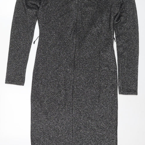 Ted Baker Women's Black Glitter Bodycon Dress Size L