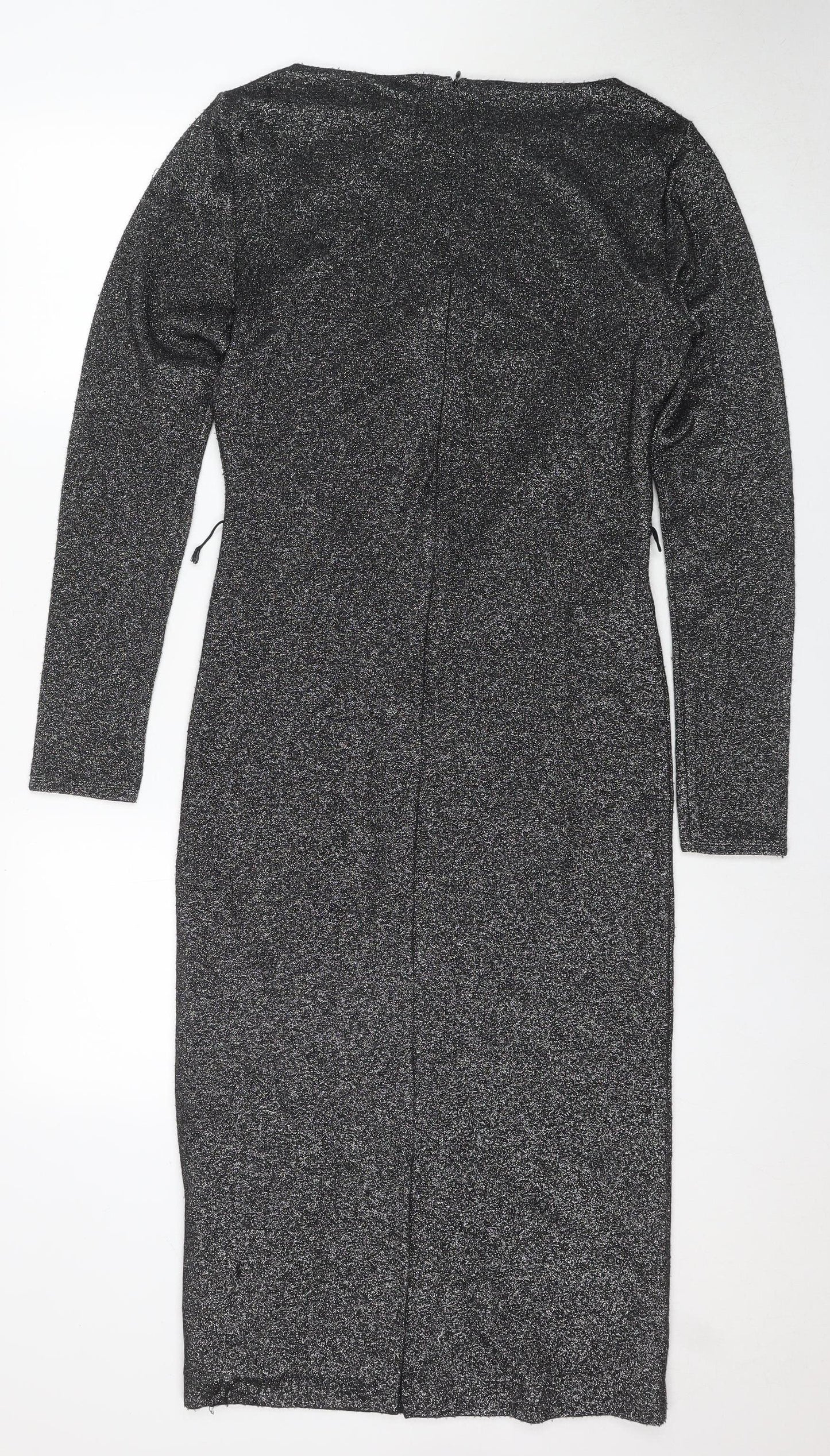 Ted Baker Women's Black Glitter Bodycon Dress Size L