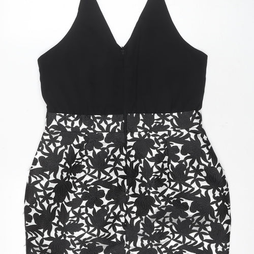 AX Women's Black Floral Slip Dress UK Size 12
