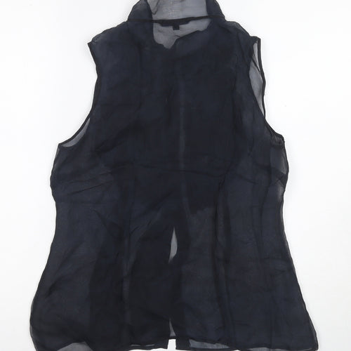 Coast Women's High Neck Black Sheer Blouse Size 14