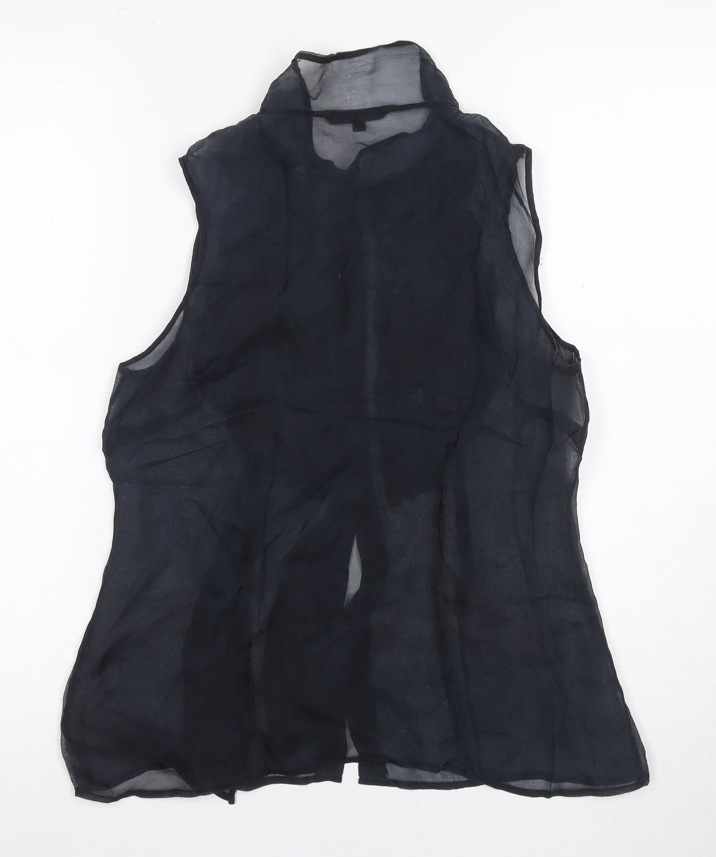 Coast Women's High Neck Black Sheer Blouse Size 14