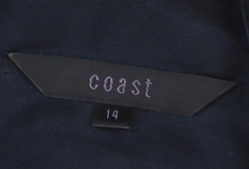 Coast Women's High Neck Black Sheer Blouse Size 14