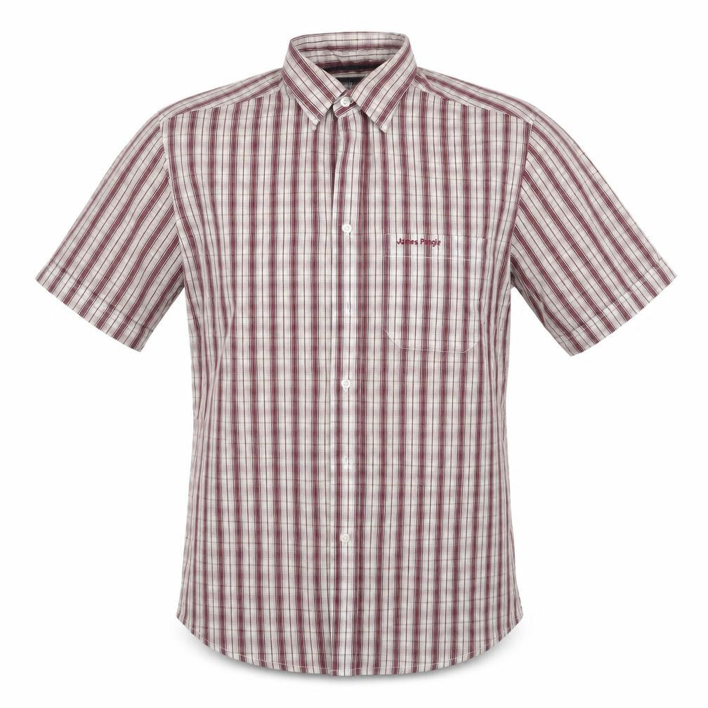 Front view of James Pringle Men's Multicoloured Plaid Shirt S