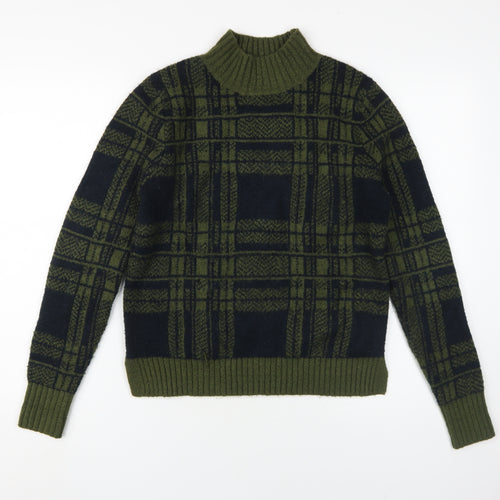 Oasis Women's Green Check Knit Pullover Jumper S