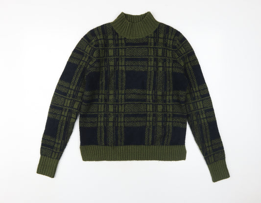 Oasis Women's Green Check Knit Pullover Jumper S