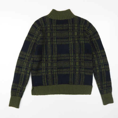 Oasis Women's Green Check Knit Pullover Jumper S