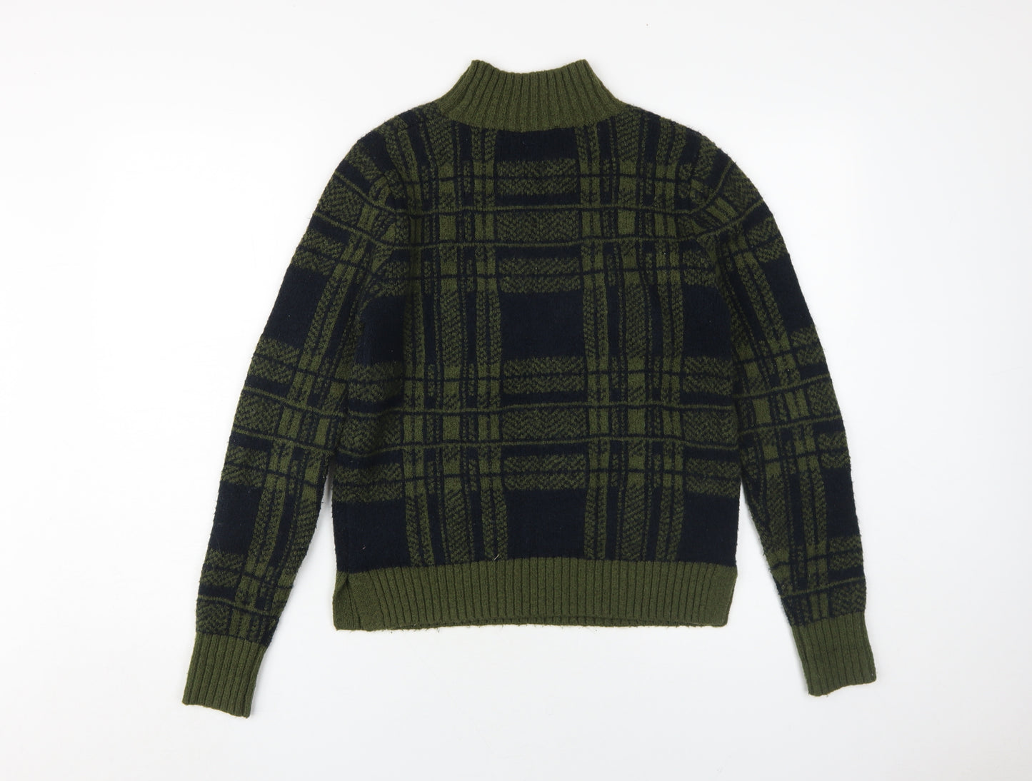 Oasis Women's Green Check Knit Pullover Jumper S