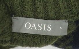 Oasis Women's Green Check Knit Pullover Jumper S
