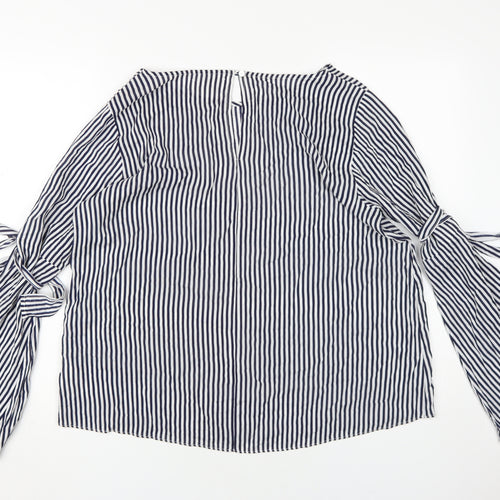 Velvet Women's Blue Striped Tunic Blouse L