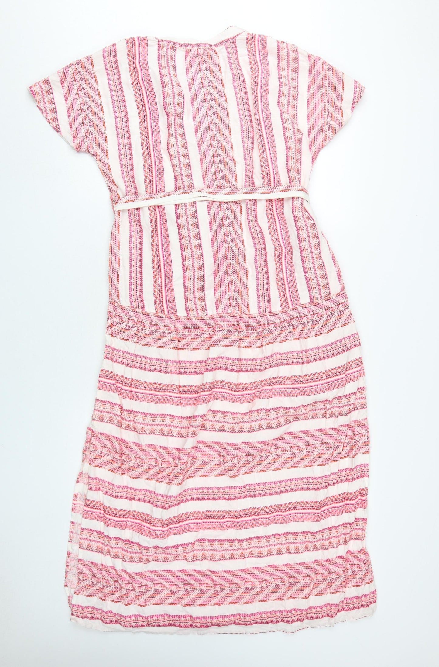 Next Women's Pink Striped Kaftan Dress Size S