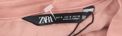 Zara Pink Women’s Shirt Dress, Size 8, Spring Casual