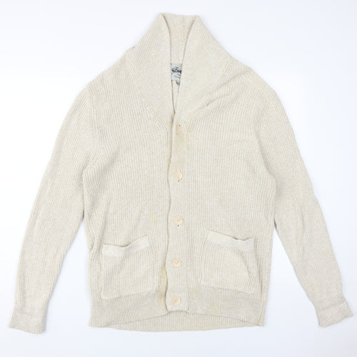 The Stronghold Men's Beige L Cotton Cardigan