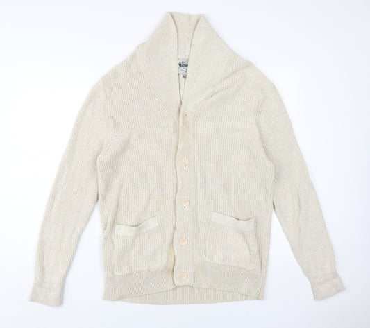 The Stronghold Men's Beige L Cotton Cardigan