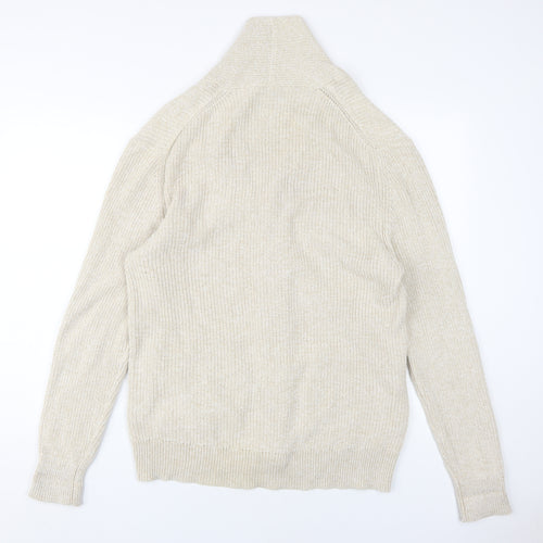 The Stronghold Men's Beige L Cotton Cardigan