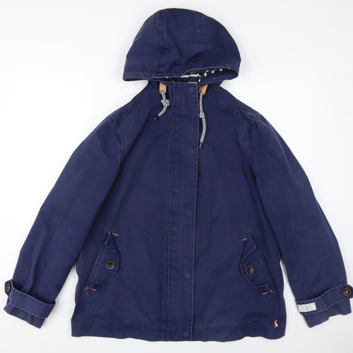 Joules Women's Blue Hooded Rain Coat Size 18