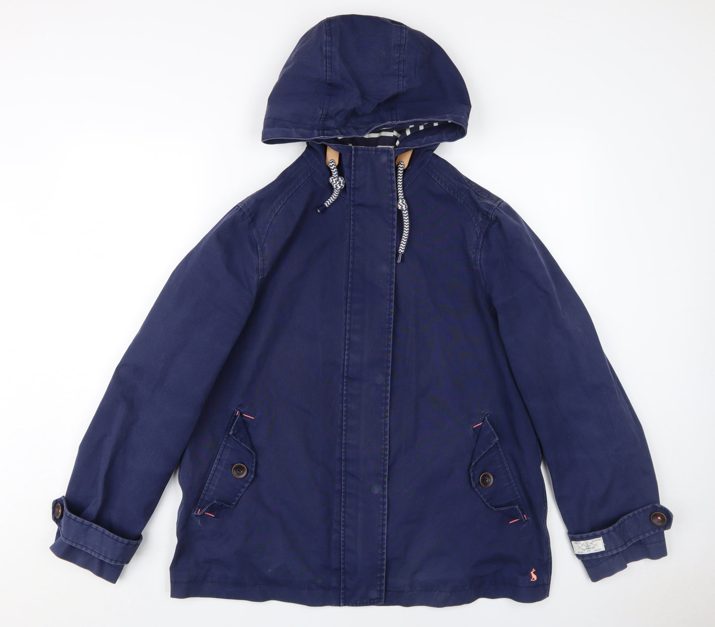 Joules Women's Blue Hooded Rain Coat Size 18