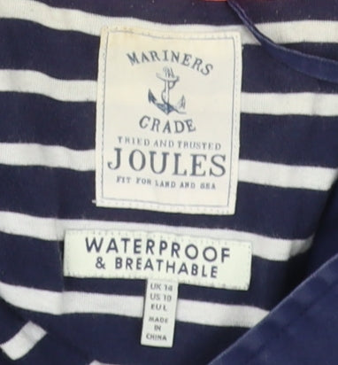 Joules Women's Blue Hooded Rain Coat Size 18