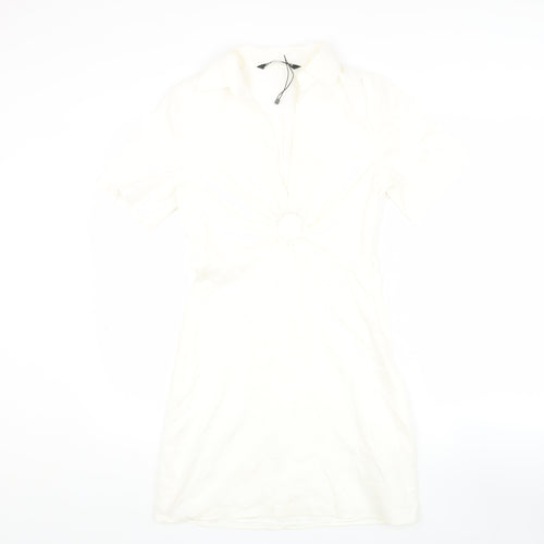 Zara Women's Ivory Short Sleeve Dress