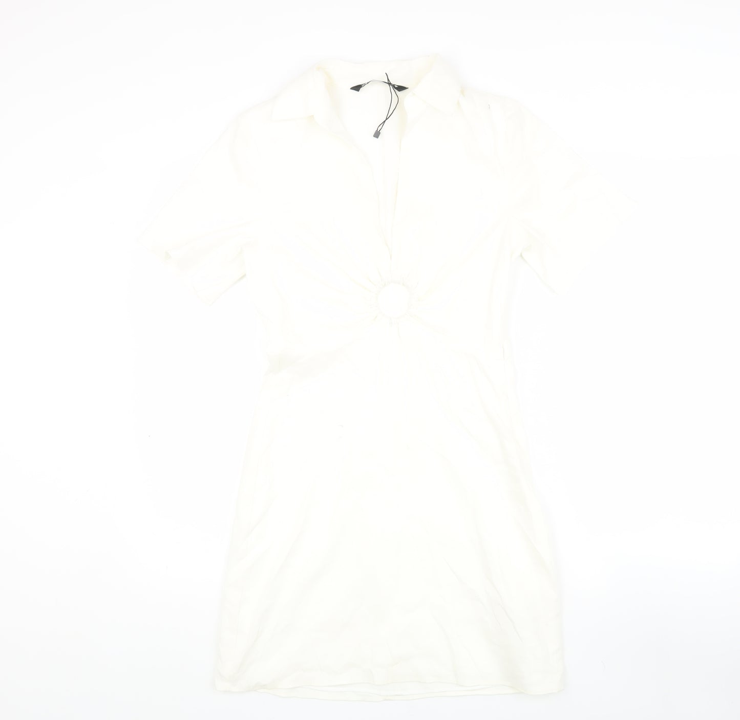 Zara Women's Ivory Short Sleeve Dress