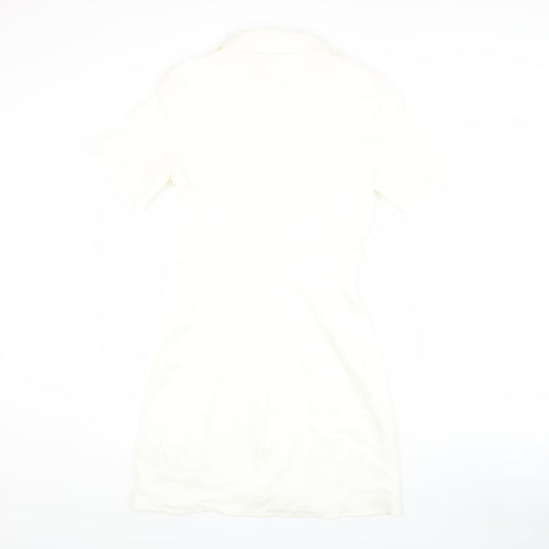 Zara Women's Ivory Short Sleeve Dress