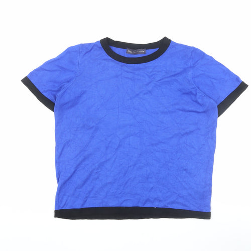 Marks and Spencer Women's Blue Ringer T-Shirt Size 12