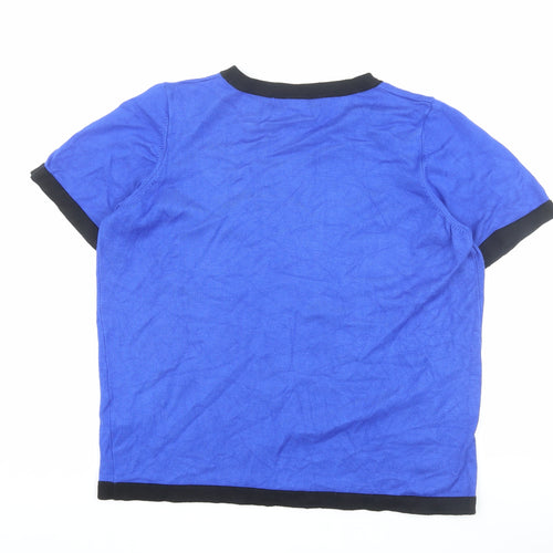 Marks and Spencer Women's Blue Ringer T-Shirt Size 12