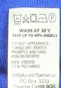 Marks and Spencer Women's Blue Ringer T-Shirt Size 12
