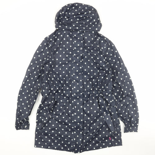 Joules Women's Blue Polka Dot Rain Coat Size 8