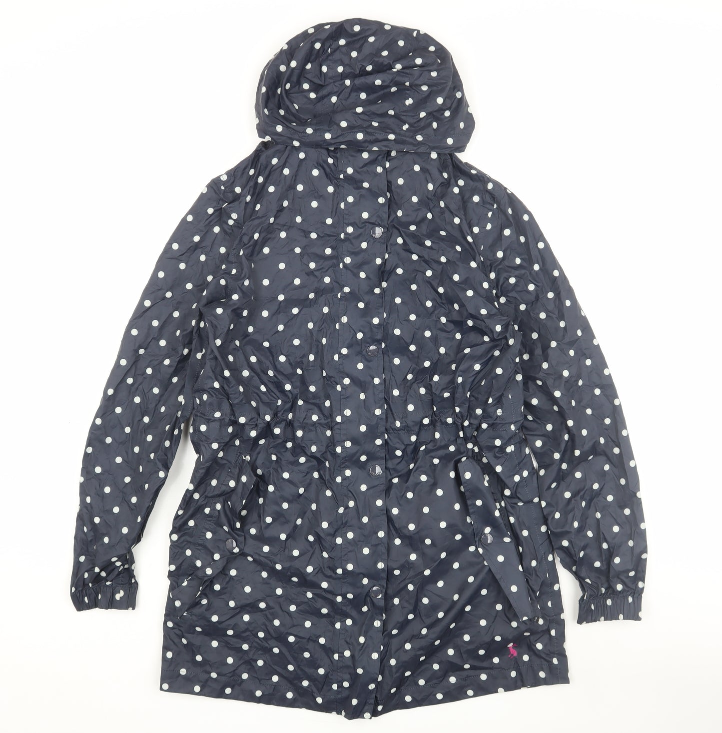 Joules Women's Blue Polka Dot Rain Coat Size 8