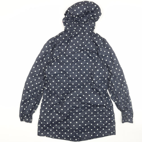 Joules Women's Blue Polka Dot Rain Coat Size 8