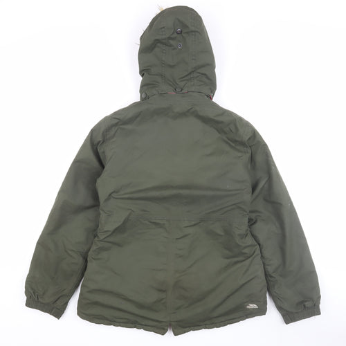 Trespass Girls Green Parka Coat 11 Years Waterproof Winter