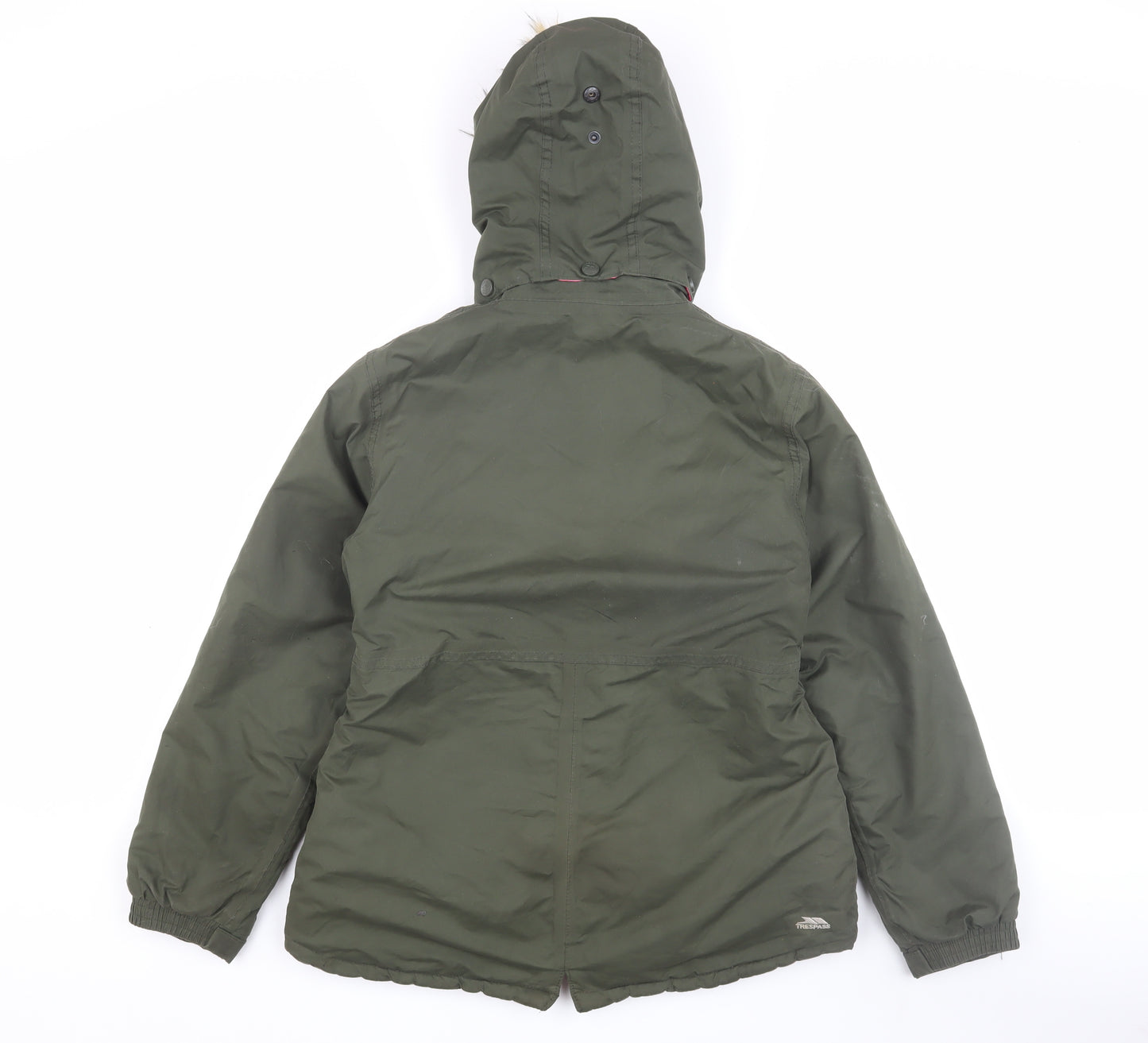 Trespass Girls Green Parka Coat 11 Years Waterproof Winter