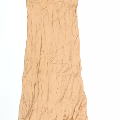 Zara Home Beige Women's Slip Dress, Size S, V-Neck