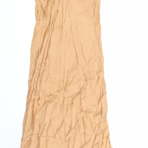 Zara Home Beige Women's Slip Dress, Size S, V-Neck